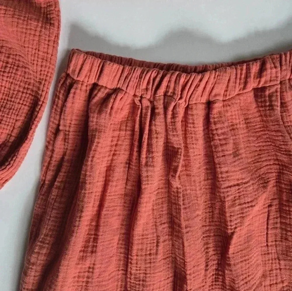 Cotton gauze two piece long sleeve and maxi skirt puff sleeve sz S/XS - Picture 4 of 12